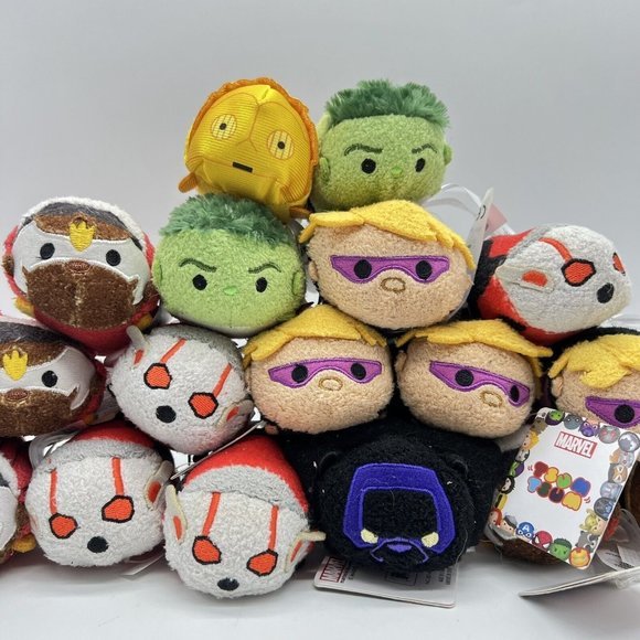Disney Tsum Tsum Plush Lot Marvel Star Wars Hulk Black Panther Ant Man W Tags - Picture 3 of 5